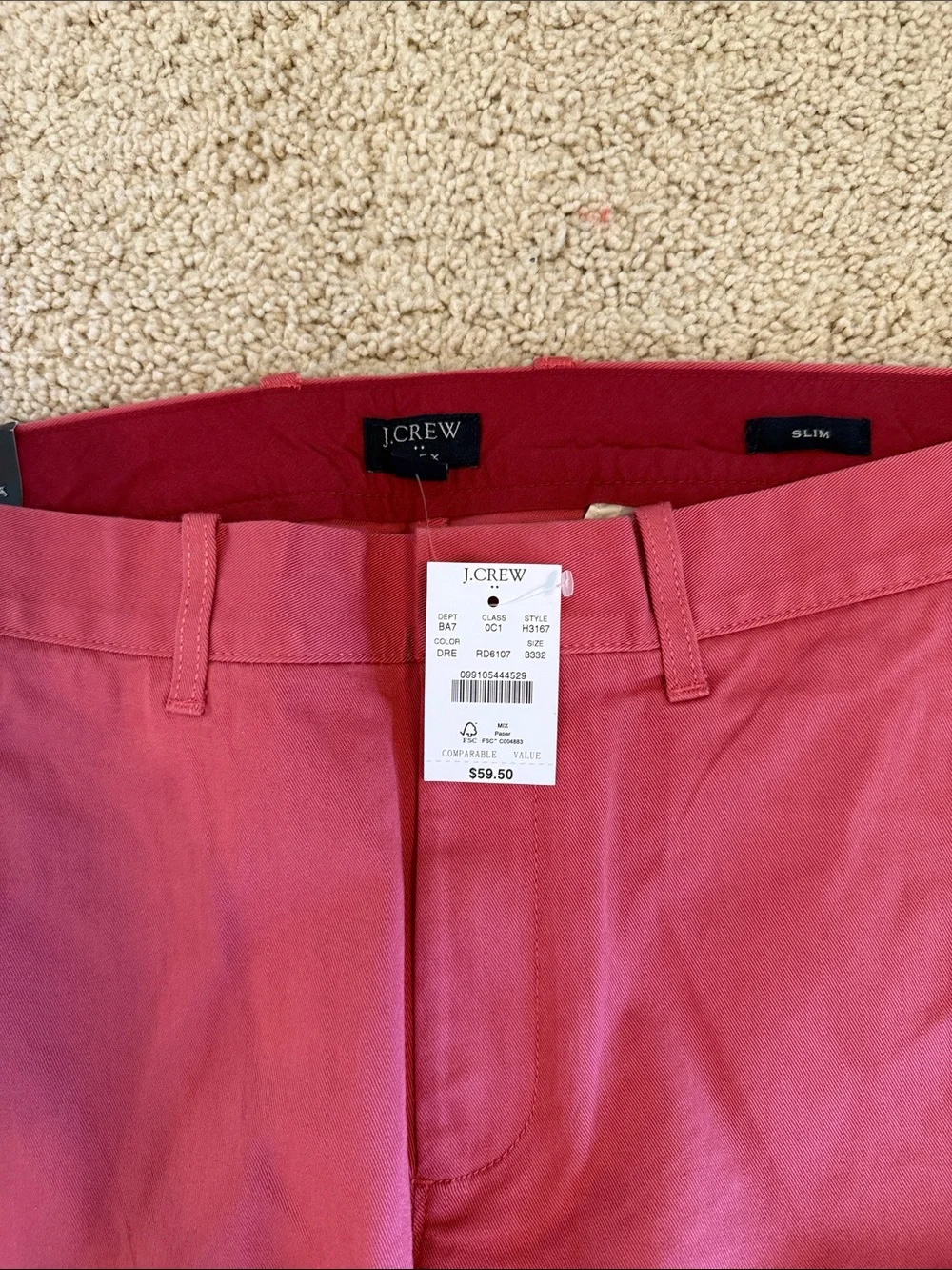 NWT J. Crew Slim Fit Chino Pants SZ 33